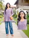 Ff Fancy Cloth Slub Embroidery Work Shrt Top Collections